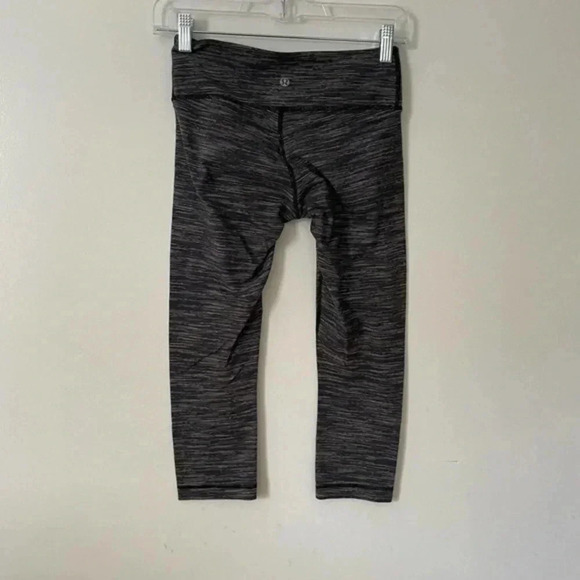 Lululemon Wunder Under Cropped Space Dye Black Gray Leggings 4 - Picture 4 of 7